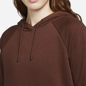 Sweat à capuche polaire à manches longues en toile de coton délavée à l'acide de haute qualité, personnalisable OEM, pour femme, avec badge avant et logo personnalisé - Product Image 4