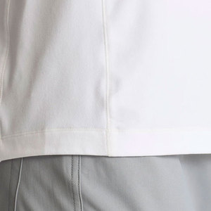 Chemises pour hommes à manches longues, coupe ajustée, col zippé, tricotées, respirantes, 180g, couleur unie, service OEM, haute qualité, style décontracté - Product Image 6