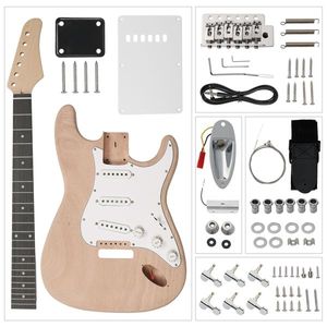Kit de guitarra eléctrica estilo ST de 6 cuerdas DIY con cuerpo de caoba, mástil de arce y accesorios - Product Image 2
