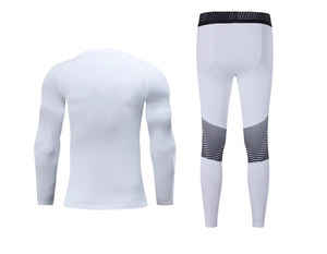 Ensemble de fitness pour homme : T-shirts et pantalons de compression moulants d'automne à taille élastique, poids moyen - Product Image 4