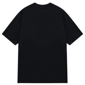 Camiseta Negra Oversize para Hombre, Manga Corta, Cuello Redondo, Algodón, Estilo Casual Urbano, Logotipo Pequeño en el Pecho, Camiseta de Verano - Product Image 5