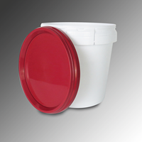 Seau en plastique blanc rond recyclable de 5 gallons (20 litres) avec poignée et couvercle, impression UV, pour lavage de voiture et peinture