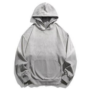 Sudadera con Capucha de Alta Calidad del Fabricante, Personalizada, con Degradado Morado, Hombros Caídos, Estilo Corto, Oversize, con Efecto Desgastado y Lavado Ácido - Product Image 6