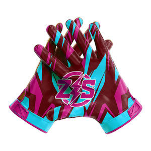 ZSS Fußballhandschuhe Lila-Blaugrün Gemustert Unisex Atmungsaktives Polyester Erwachsenen-Sportbekleidung Sublimationsdruck Nadeldetektion - Product Image 1