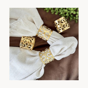 Anillo de Servilleta Metálico de Moda, Elegante y Personalizado, Nuevo, Anillo de Servilleta Premium para Decoración de Mesa de Boda y Hotel, Fabricante - Product Image 1