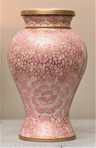 New Arrival Diva Collections <b>Unique</b> Hand-Painted Customised Modern Oval Decorative Cremation Urn Pink Floral Eco-Friendly - Product Image 3