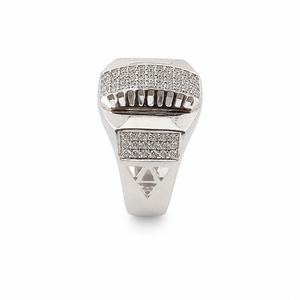 925 <b>Sterling</b> <b>Silver</b> Micro Pave Cubic Zirconia Signet <b>Ring</b> for <b>Men</b> Wedding Party Gift High Polish Finish - Product Image 3
