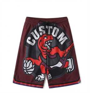Pantalones Cortos de Baloncesto Transpirables de Malla para Hombre, Cintura Elástica, Secado Rápido, Bolsillos Laterales, Nombre del Equipo Personalizado Sublimado/Serigrafiado - Product Image 1