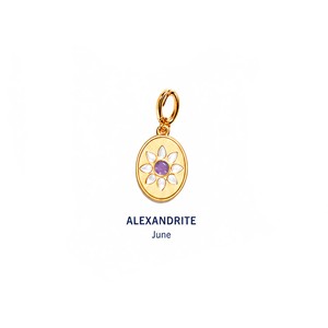Colgante de Cuarzo Esmeralda Personalizado OEM al por Mayor, Piedra de Nacimiento de Mayo, Chapado en Oro de 18K, Dije Ovalado con Forma de Flor para Fabricación de Joyas DIY - Product Image 5