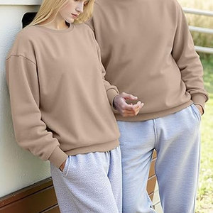 Sweat-shirt oversize en coton/polaire à col rond, impression de logo personnalisée, nouveau style basique 2026 - Product Image 5