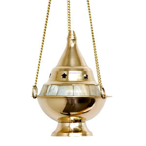 Encensoir en laiton de haute qualité avec art en nacre - Product Image 2