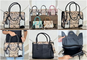 Sac à main tendance en cuir de vachette véritable pour femme, sac fourre-tout bandoulière en cuir véritable avec poignée tressée, sacoche toutes saisons - Product Image 3