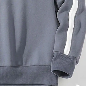 Sweat-shirt à col rond en tricot gris pour homme, à manches raglan surdimensionnées, couleur unie, décontracté, pour l'automne, 100% coton - Product Image 2