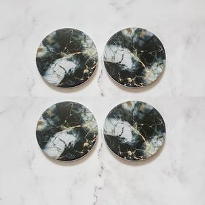 Sous-verres en céramique imitation marbre imperméables, décoration élégante pour la maison, ensemble de sous-verres - Product Image 4