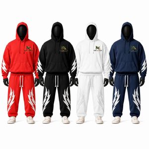 Conjunto de Chándal Personalizado con Diseño de Rayo para Hombre, 2 Piezas, Sudadera con Capucha y Pantalones Deportivos, Ropa Urbana, Venta al Por Mayor de Fábrica OEM - Product Image 1