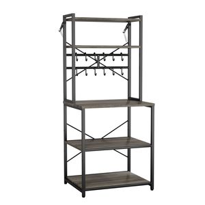 Scaffale da Cucina a X da 23,6 Pollici con 12 Ganci a S e Piano Superiore a Doppio Strato per Organizzazione Cucina - Product Image 1