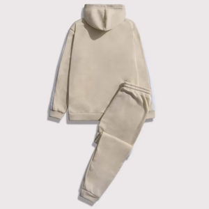 Ensemble de survêtement personnalisé pour hommes, respirant, en tissu tricoté brossé, coupe décontractée, à manches longues, avec sweat à capuche et pantalon de jogging, vente en gros - Product Image 2