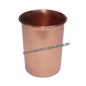 Handmade Plain <b>Metal</b> Copper Glass <b>Tumbler</b> in Cylindrical Shape for Health Benefits Ayurveda Healing - Product Image 1