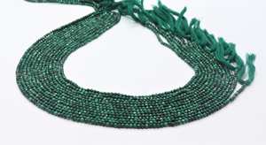 Perles de malachite verte naturelle facettées de forme ronde 2 mm 13 pouces Perles de malachite verte naturelle pour la fabrication de bijoux Prix de gros - Product Image 5