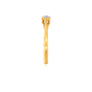 Anillo Solitario Esfera Sublime, Anillo de Diamantes Solstice Dorado, Anillo de Diamantes Amanecer Radiante - Product Image 4