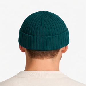Bonnet en tricot côtelé pour homme, bonnet d'hiver à revers, tissu tricoté côtelé de qualité supérieure, matière extensible, bonnet unisexe - Product Image 4