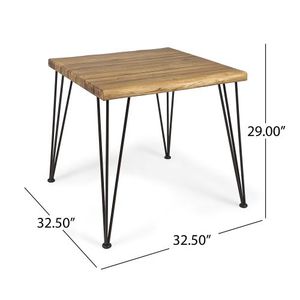 Set da Pranzo Moderno da Esterno 5 Pezzi per 4 Persone, Tavolo Quadrato in Legno di Acacia con 4 Sedie in Rattan, Mobili da 82,5 cm per Patio, Terrazza e Giardino - Product Image 4