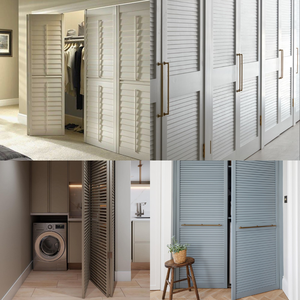 Portes battantes intérieures en bois massif de qualité supérieure, style café à persiennes, pour chambres, salons et intérieurs de maisons modernes - Product Image 3