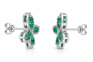<b>Moissanite</b> Pear Cut Butterfly Stud <b>Earrings</b> Rhodium Plated 10K 14K 18K Gold 925 935 Silver Fine Jewelry - Product Image 3