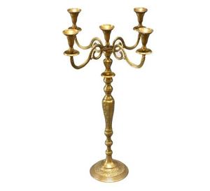 Grand candélabre en métal pour la décoration de la maison, qualité supérieure, porte-bougie fantaisie, candélabre unique en or poli, décoration de table de mariage - Product Image 3