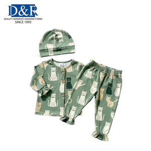 Meilleures ventes Ensemble bébé respirant en élasthanne/coton à fleurs 2 pièces Fabricant malaisien Fournisseur OEM Utilisation sportive Mode Quotidien Extérieur - Product Image 1