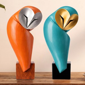 Figura de Búho Art Deco Hecha a Mano en Madera de Mango - Moradabad - Product Image 4