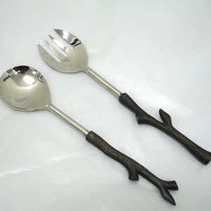 Ensemble de couverts de service en acier inoxydable de haute qualité, design moderne, sans danger pour les aliments, finition miroir, 2 pièces, marque GOOD DESIGN, pour les fêtes - Product Image 1