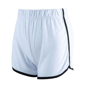 Shorts de sport et de yoga pour femmes, coupe ajustée, motif colorblock, avec cordon de serrage à la taille et bordure en dentelle, 100% polyester, vente en gros sur mesure - Product Image 4