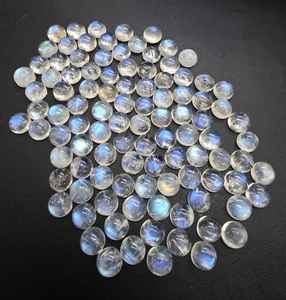 Pierre de lune arc-en-ciel naturelle, cabochon de qualité supérieure, pierres précieuses rondes calibrées pour la fabrication de bijoux, cristal de guérison - Product Image 3