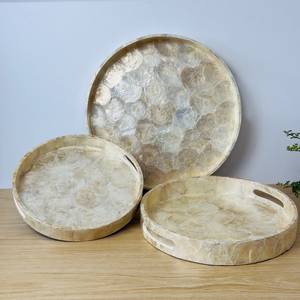 Belladec Shell Mother-of-Pearl Handmade Modern Luxury Serving <b>Storage</b> Tray Dishwasher Safe Natural <b>Crafts</b> Breakfast Decorative - Product Image 5