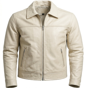 เสื้อแจ็คเก็ตหนังแท้ PU 100% แขนยาว สไตล์ลำลอง สีพื้น ย้อมสีแบบเป็นมิตรต่อสิ่งแวดล้อม ขายดีสำหรับผู้ชาย ระบายอากาศได้ดี บริการ OEM - Product Image 2