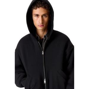 Sudaderas con capucha para hombre, de alta calidad, 100% algodón polar, extragrandes, 500 g/m², con logotipo personalizado, para uso en invierno, color negro. - Product Image 3