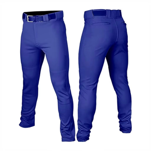 Pantalones de Béisbol y Sóftbol Transpirables de Alta Calidad, Diseño de Logotipo Personalizado, Cierre de Botones, Ropa Deportiva Larga para Equipos, Pantalones de Béisbol Azules - Product Image 1