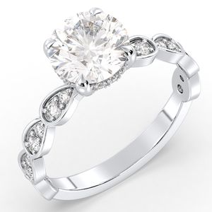 Anillos REYES de Plata de Ley 925 Auténtica con Corte Redondo de 1.4Ct de Moissanita, Joyería Fina de Diseño Minimalista para Mujer, Regalo de Boda - Product Image 2