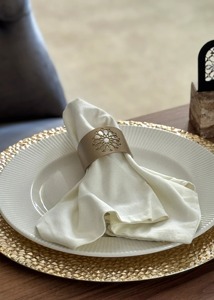 Glam Gold Brass Napkin <b>Ring</b> 2.5Cm Width Durable Vintage Wedding Table Decoration - Product Image 4