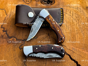 Cheap Price Factory Direct Handmade Damascus Steel Folding Pocket <b>Knife</b> Back Lock Natural Rosewood <b>Handle</b> Bulk OEM ODM Available - Product Image 3