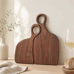 Ensemble de planches à découper rectangulaires en bois de noyer durable avec poignées, planche de service écologique pour la cuisine - Product Image 2