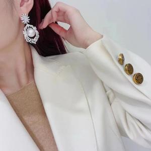 925 Silver <b>Fine</b> <b>Dangle</b> <b>Earrings</b> New Light Luxury Style 10MM Freshwater Pearl with Versatile Micro Flaws - Product Image 4