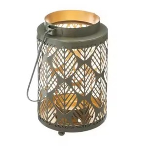 <b>Brass</b> <b>Lantern</b> Candle Holder with Oval Cutout Design for Home Decoration Durable Metal Craft - Product Image 2