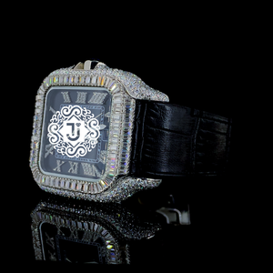 Reloj Unisex Cuadrado con Diamante Moissanite VVS, Acero Inoxidable, Chapado en Oro Blanco, Movimiento Mecánico, Resistente al Agua 3BAR - Product Image 3