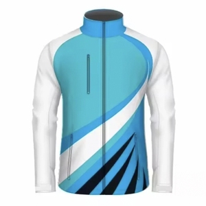 Chaqueta Cortavientos Larga para Hombre con Diseño Geométrico de Bloques de Color, Estampado por Sublimación y Cierre de Cremallera - Product Image 1