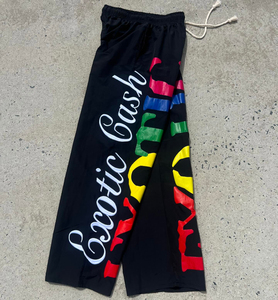Pantalon de survêtement noir pour homme Exotic Cash, avec cordon de serrage, broderie unie, décontracté, en polaire légère, grande taille, style été - Product Image 5