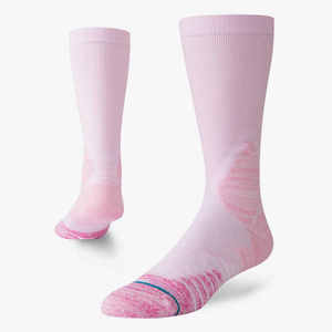 Light Pink Knitted Crew <b>Socks</b> Cushioned Breathable Mesh <b>Sports</b> <b>Socks</b> for <b>Men</b> Women - Product Image 1