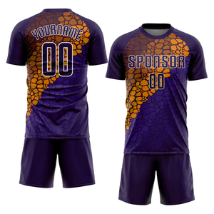 Conjunto de Camiseta y Pantalones Cortos de Fútbol Sublimados Personalizados, Color Degradado, Cuello Redondo, Manga Corta, Absorbe la Humedad, Ropa Deportiva Unisex para Adultos - Product Image 5