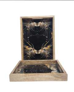 Bandeja de madera de diseño artesanal, bandeja de madera de mango, bandeja de madera de acacia, bandeja para servir, bandejas decorativas de madera a un precio mayorista muy bajo. - Product Image 6